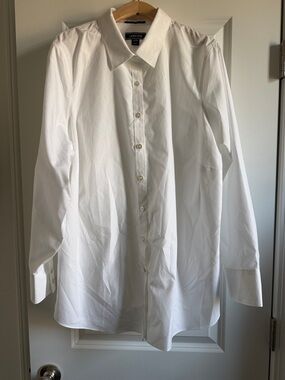 Lands' End White Women's Button-Front Shirt